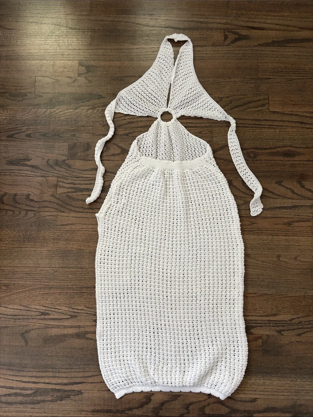 SHEIN White Crochet Halter Swim Coverup